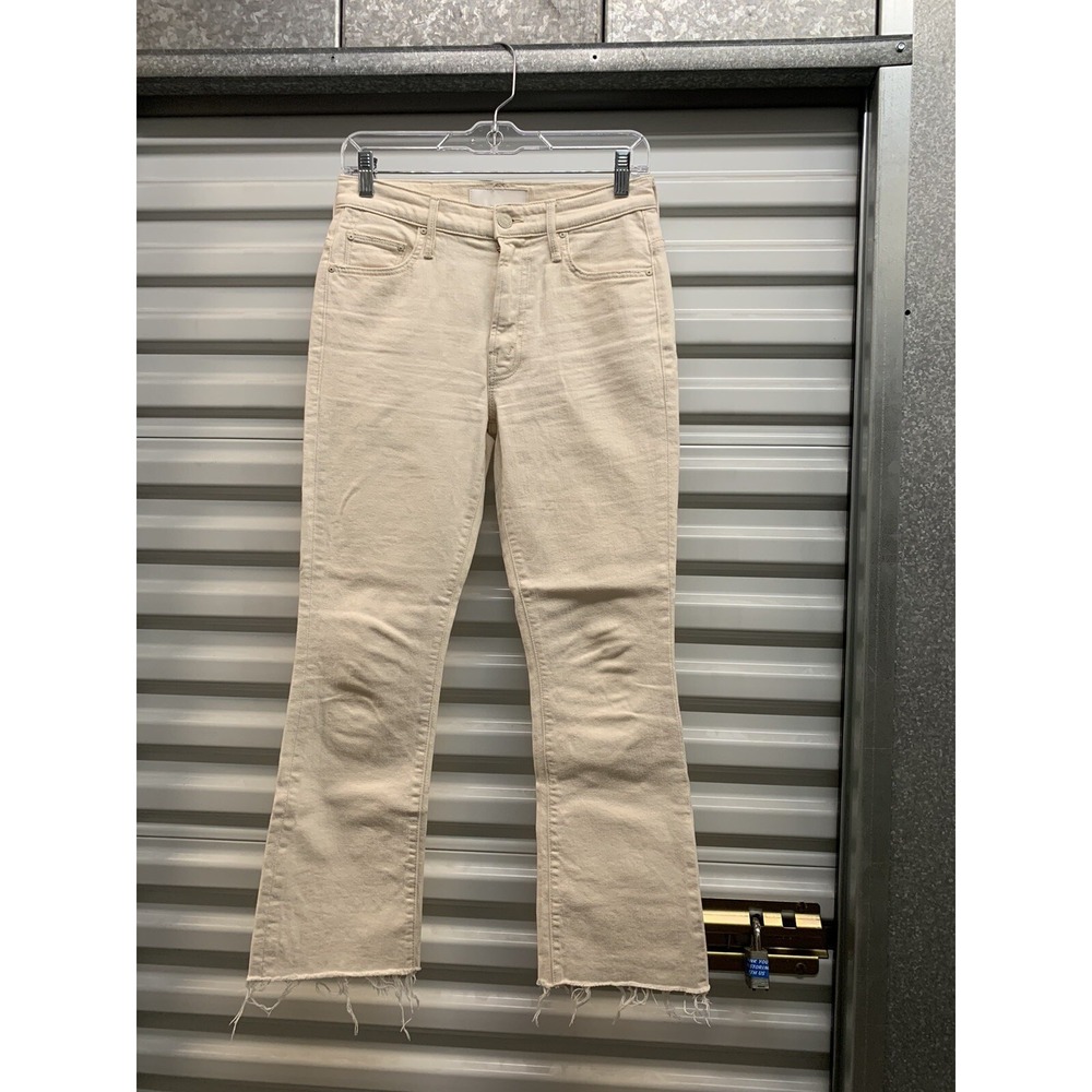 Mother Superior Jeans Women Cream The Insider Ankle Fray Denim USA 26x26